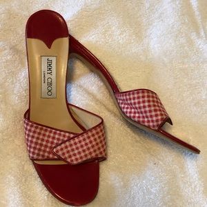 Red gingham jimmy choo heels